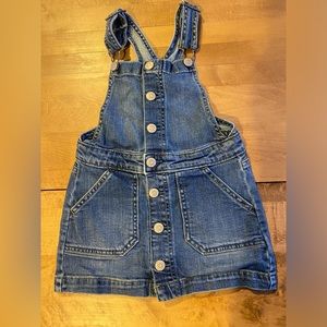 Cat & Jack Denim Overall Skirtall Jumper Girls Dress Pockets  Stretch Size 4/5